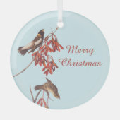 オードボンのコメの束ねた鳥やボリンクの鳥 ガラスオーナメント (正面)