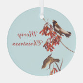 オードボンのコメの束ねた鳥やボリンクの鳥 ガラスオーナメント (裏面)