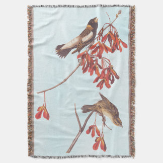 オードボンのコメの束ねた鳥やボリンクの鳥 スローブランケット