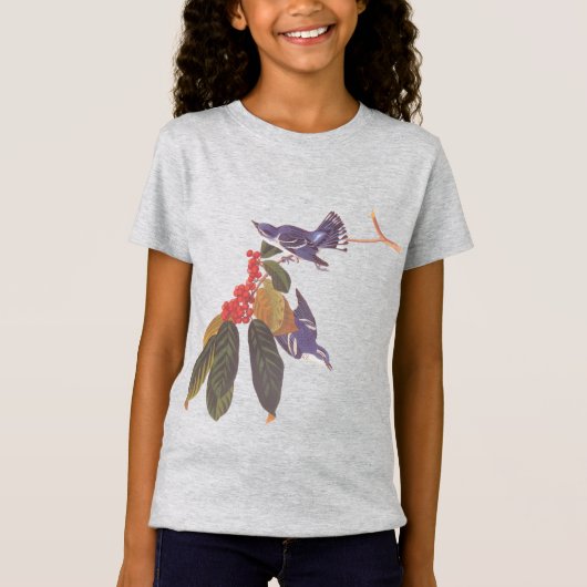 オードボンのセルーリアンブルーグリーンウグイス Tシャツ (正面)