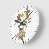 オードボンのメリーランド州の花鳥類 ラウンド壁時計 (傾斜)