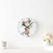 オードボンのメリーランド州の花鳥類 ラウンド壁時計 (ホーム)