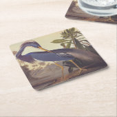 オードボンのルイジアナ・ヘロンまたは三色ヘロン スクエアペーパーコースター (アングル)