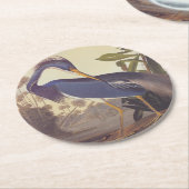 オードボンのルイジアナ・ヘロンまたは三色ヘロン ラウンドペーパーコースター (アングル)