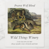 オードボンの四肢動物の大草原ウルフ(コヨーテ) ワインラベル (シングルラベル)