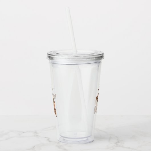 オードボンの鉄輪フクロウとリスの奇妙な友達 アクリルタンブラー (左)