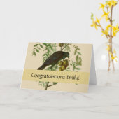 オードボンアメリカクロウブラックバード カード (黄色い花)