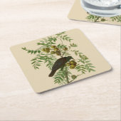 オードボンアメリカクロウブラックバード スクエアペーパーコースター (アングル)