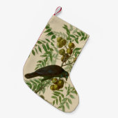 オードボンアメリカクロウブラックバード スモールクリスマスストッキング (正面 (吊り時))