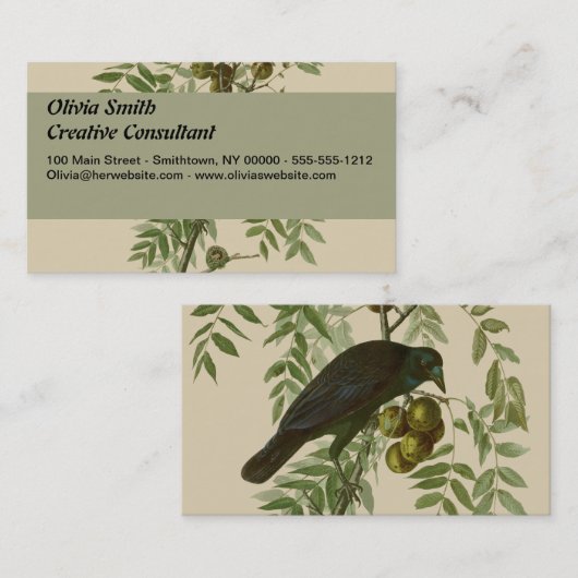 オードボンアメリカクロウブラックバード 名刺 (正面/裏面)