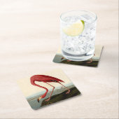 オードボンアメリカンフラミンゴ スクエアペーパーコースター (インサイチュ)