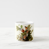 オードボンアメリカンロビンワイルドライフバードイラストレーション エスプレッソカップ (正面)