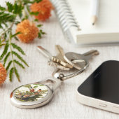 オードボンアメリカンロビンワイルドライフバードイラストレーション キーホルダー (側面)