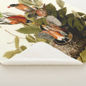 オードボンアメリカンロビンワイルドライフバードイラストレーション シェルパブランケット (3/4)