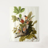 オードボンアメリカンロビンワイルドライフバードイラストレーション タペストリー (正面)