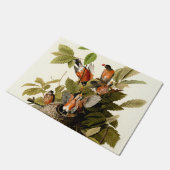 オードボンアメリカンロビンワイルドライフバードイラストレーション ドアマット (アングル)