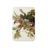 オードボンアメリカンロビンワイルドライフバードイラストレーション バスマット (正面縦)