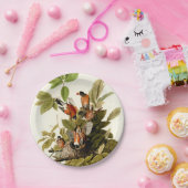 オードボンアメリカンロビンワイルドライフバードイラストレーション ペーパープレート (パーティー)