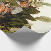 オードボンアメリカンロビンワイルドライフバードイラストレーション ラッピングペーパー (角)