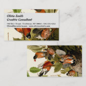 オードボンアメリカンロビンワイルドライフバードイラストレーション 名刺 (正面/裏面)