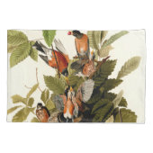 オードボンアメリカンロビンワイルドライフバードイラストレーション 枕カバー (裏面)