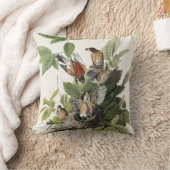 オードボンアメリカン春ロビンバードイラストレーション クッション (ブランケット)