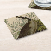 オードボンカナダガチョウ スクエアペーパーコースター (アングル)