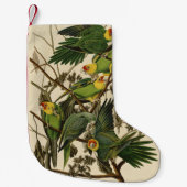 オードボンカロライナオウムイラストレーション スモールクリスマスストッキング (正面)
