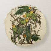 オードボンカロライナオウムイラストレーション ラウンドクッション (裏面)