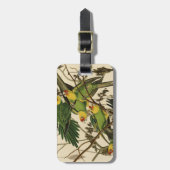 オードボンカロライナオウムイラストレーション ラゲッジタグ (正面縦)
