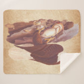 オードボンクラシックハゲのワシと新鮮な魚 シェルパブランケット (正面(横))