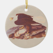 オードボンクラシックハゲのワシと新鮮な魚 セラミックオーナメント (正面)
