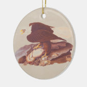 オードボンクラシックハゲのワシと新鮮な魚 セラミックオーナメント (左)