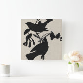 オードボンシルエットIV スクエア壁時計 (ホーム)