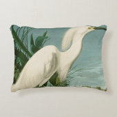 オードボンスノーイヘロンホワイトエグレットバード野鳥観察 アクセントクッション (正面)