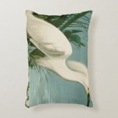 オードボンスノーイヘロンホワイトエグレットバード野鳥観察 アクセントクッション (正面(垂直))