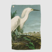 オードボンスノーイヘロンホワイトエグレットバード野鳥観察 ゴルフタオル (正面)