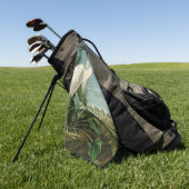 オードボンスノーイヘロンホワイトエグレットバード野鳥観察 ゴルフタオル (グリーン)