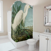 オードボンスノーイヘロンホワイトエグレットバード野鳥観察 シャワーカーテン (インサイチュ)