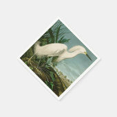 オードボンスノーイヘロンホワイトエグレットバード野鳥観察 スタンダードカクテルナプキン (角)