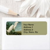 オードボンスノーイヘロンホワイトエグレットバード野鳥観察 ラベル (インサイチュ)