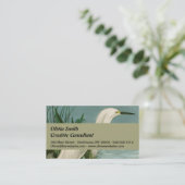 オードボンスノーイヘロンホワイトエグレットバード野鳥観察 名刺 (スタンド正面)