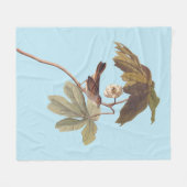オードボンスワンプスパローバードオンワイルドマンドレーク フリースブランケット (正面(横))