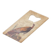 オードボンズバーズオブアメリカ野生のトルコ秋の鳥 クレジットカード栓抜き (正面アングル)