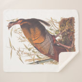 オードボンズバーズオブアメリカ野生のトルコ秋の鳥 シェルパブランケット (正面(横))