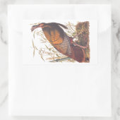 オードボンズバーズオブアメリカ野生のトルコ秋の鳥 長方形シール (バッグ)