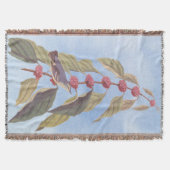 オードボンズヴィンテージブルーグリーンウォーブラーソングバード スローブランケット (正面)