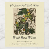 オードボンズ・バード・オブ・アメリカのカロライナ・オウム ワインラベル (シングルラベル)