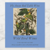 オードボンズ・バード・オブ・アメリカのカロライナ・オウム ワインラベル (シングルラベル)