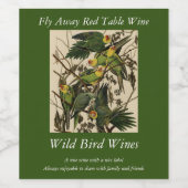 オードボンズ・バード・オブ・アメリカのカロライナ・オウム ワインラベル (シングルラベル)